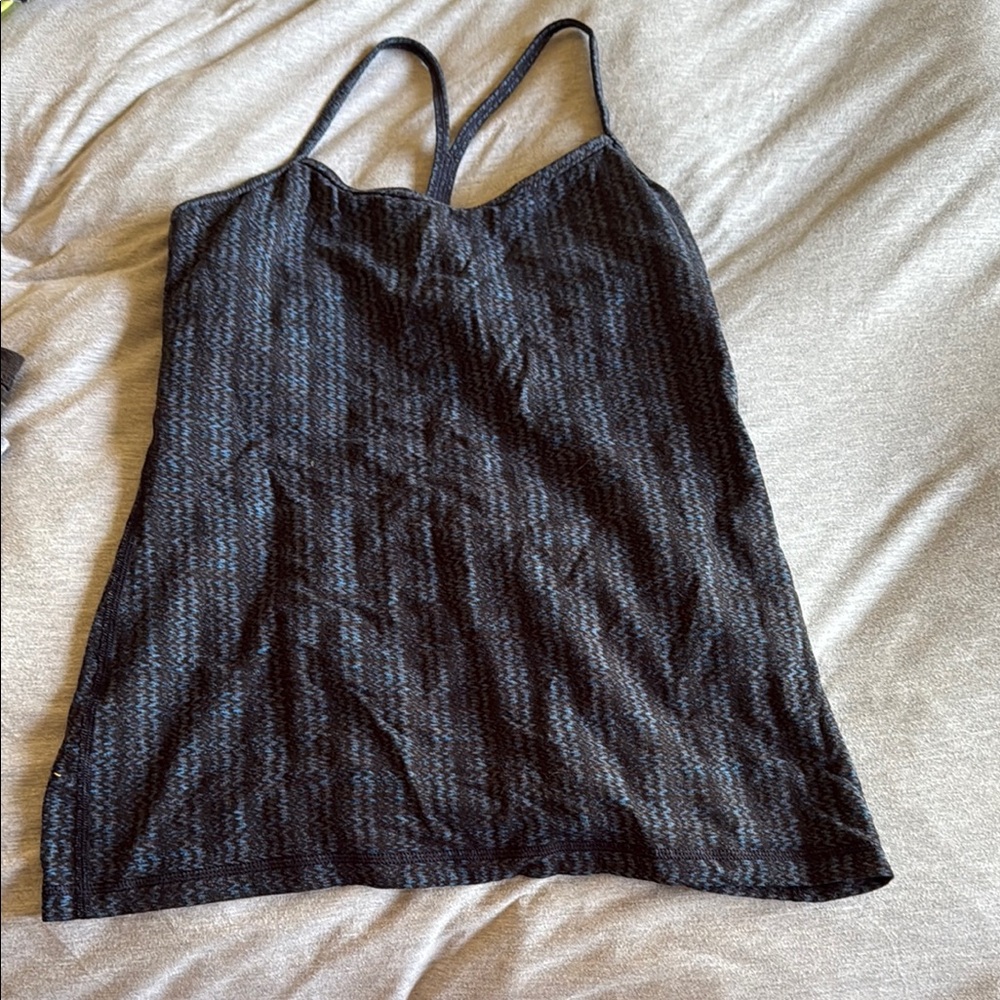 Lululemon Athletica Black and Blue Strappy Tank